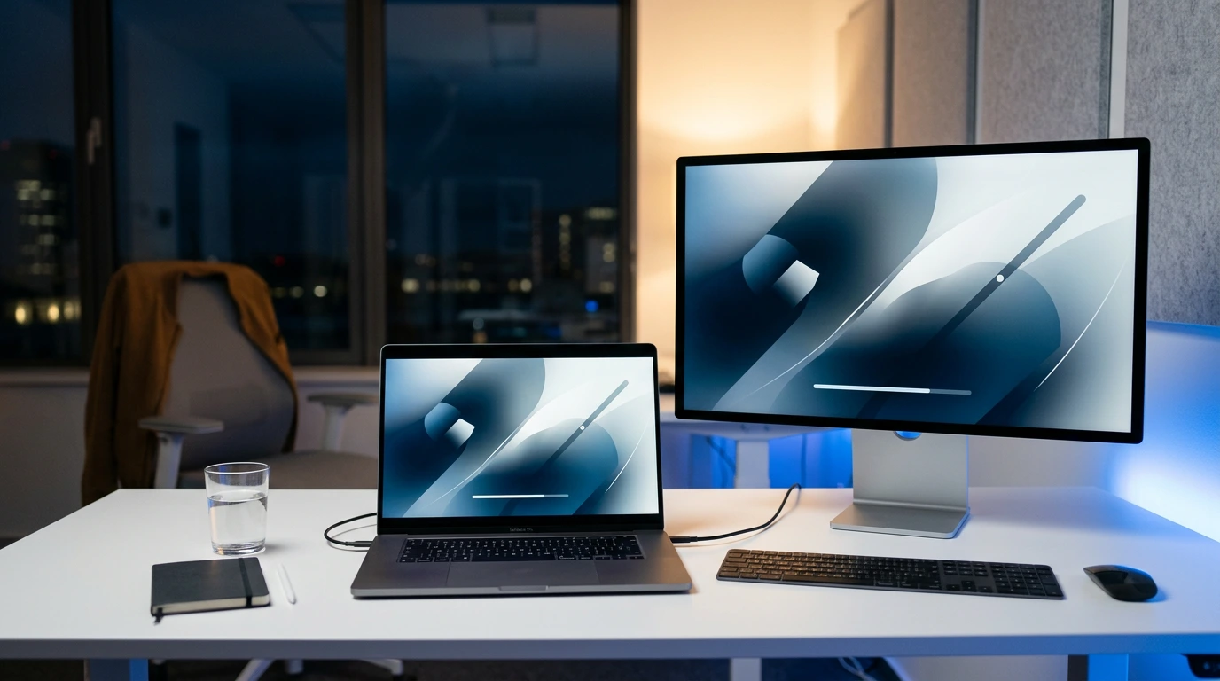 Keynote Präsentation mit elegantem Apple-Design auf MacBook